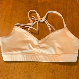 Alo Yoga peach strappy back bra